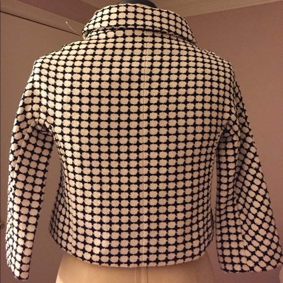 Cropped Black & Cream Bolero Topper Jacket M - Picture 7 of 8